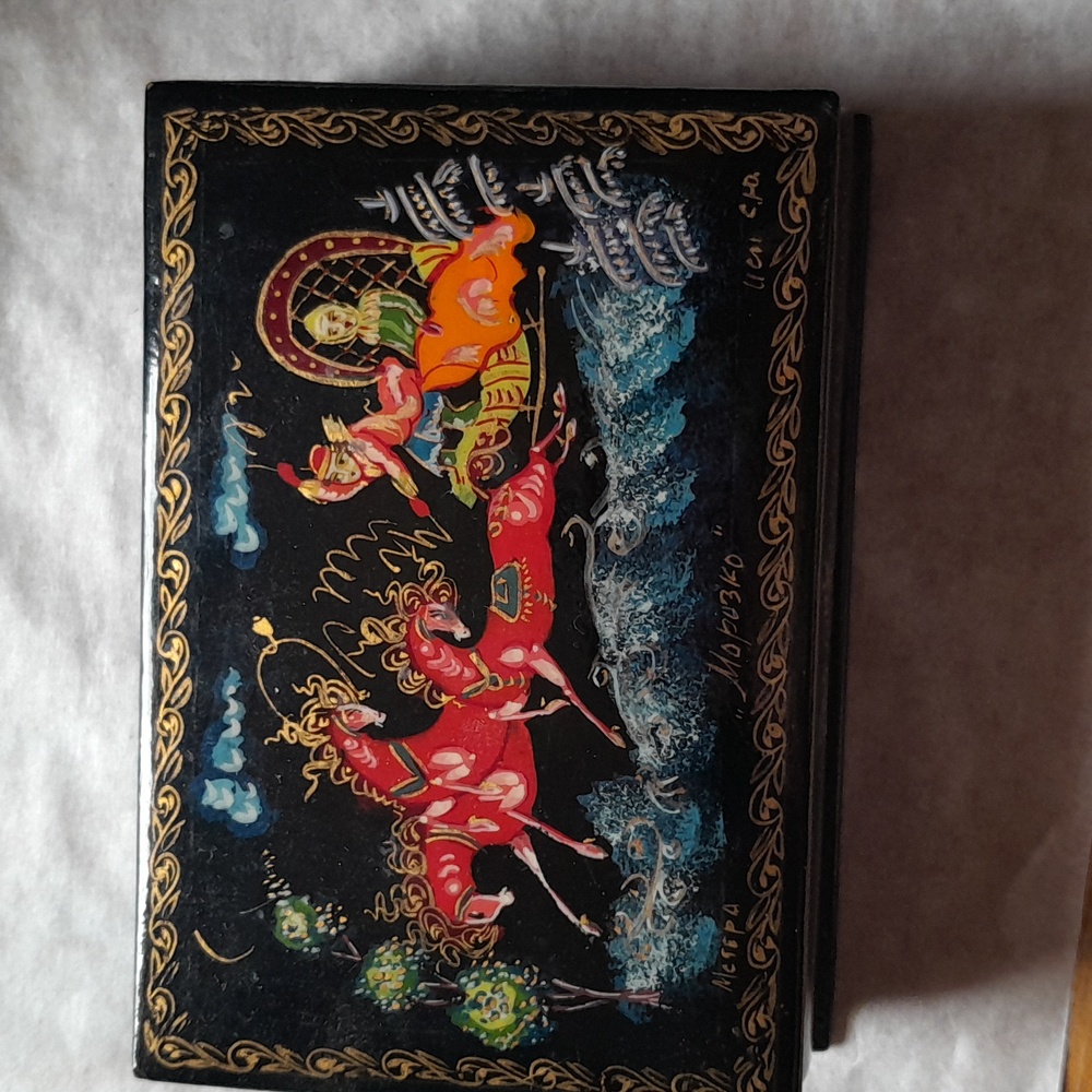 Brightly Hand Painted Russian Trinket Box